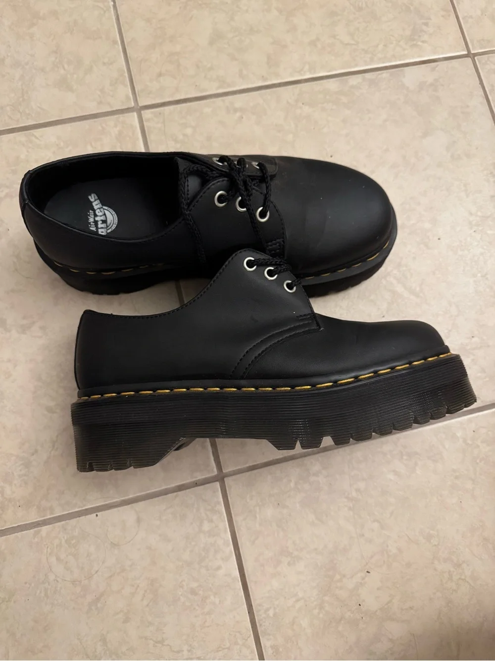 Dr. Martens Black 3-Eye Derby Lace-Up Shoe
